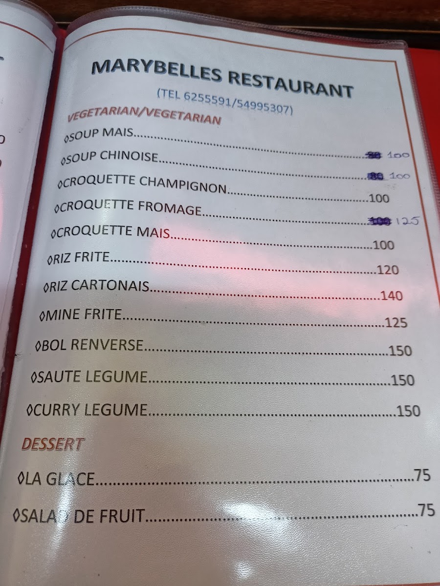 Menu Marybelles Restaurant-2